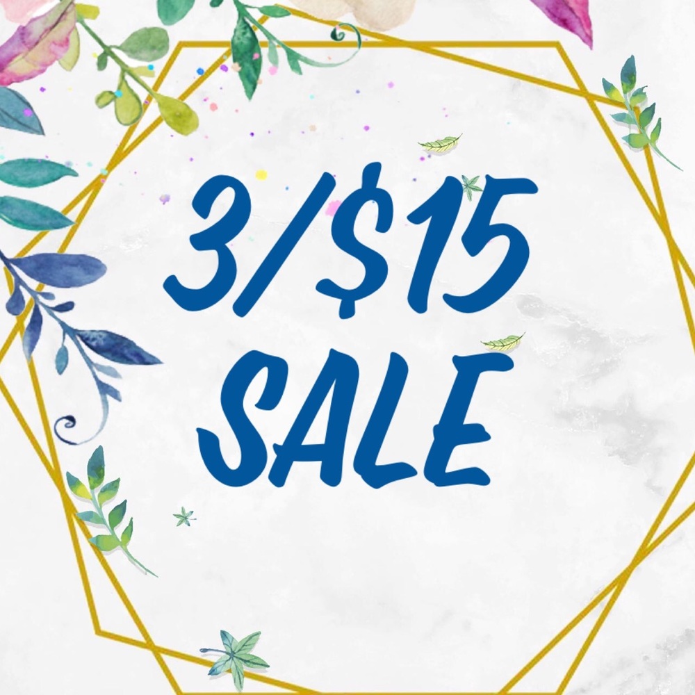 3/$15 sale!!